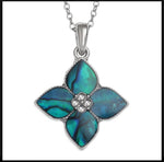 TJ569 Blue flower necklace