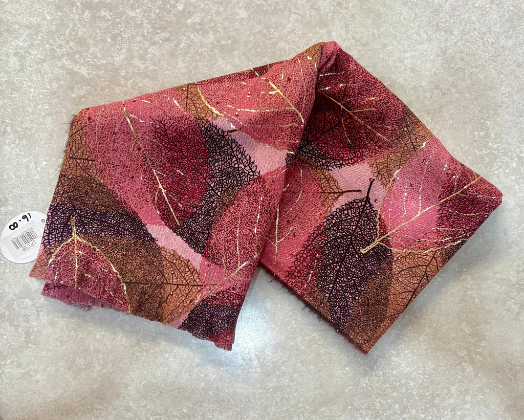 LP3706 Gold Leaf Print Scarf