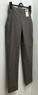 302CT Taupe Geometric Ankle Grazer Trouser
