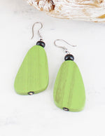 FB1321 WOODEN PEBBLE EARRINGS
