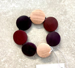 FB1305 ELASTICATED WOODEN DISC BRACELET
