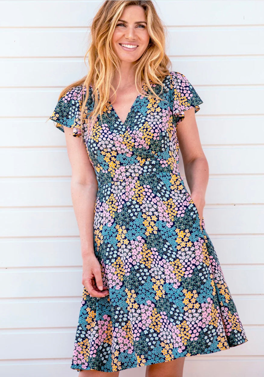 WILDFLOWER MEADOW WRAP DRESS