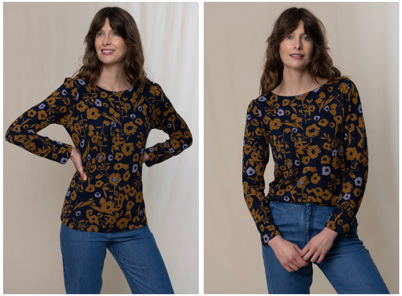 Lm24571 ABIGAIL LONG SLEEVE PRINTED TOP