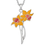W0392 Epoxy Painted Daffodil Necklace