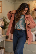 Rose Bloucle Collared Coat