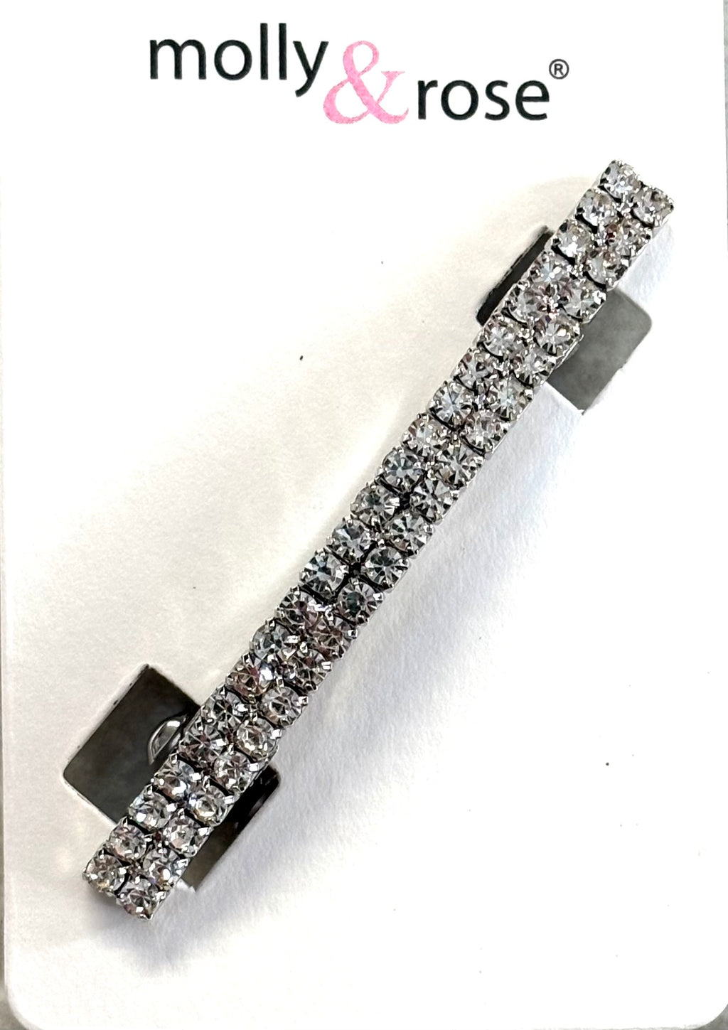 SH6794 Double Row Crystal Barrette Hair Clip