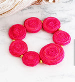 DC1509 ELASTICATED RAFFIA DISC BRACELET