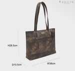MILLIE Brown Crazy Horse Leather Tote Bag