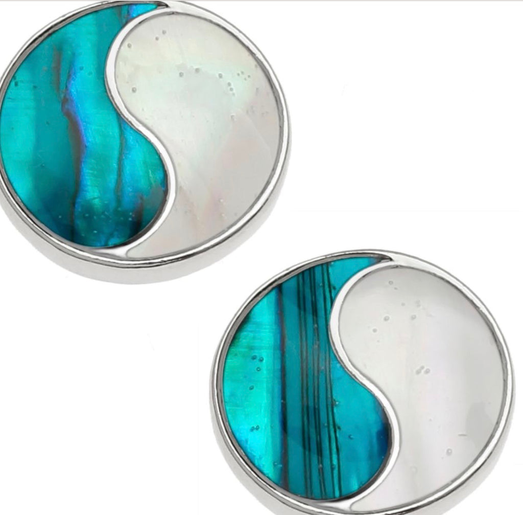 Tj531 Yin Yang Stud Earrings