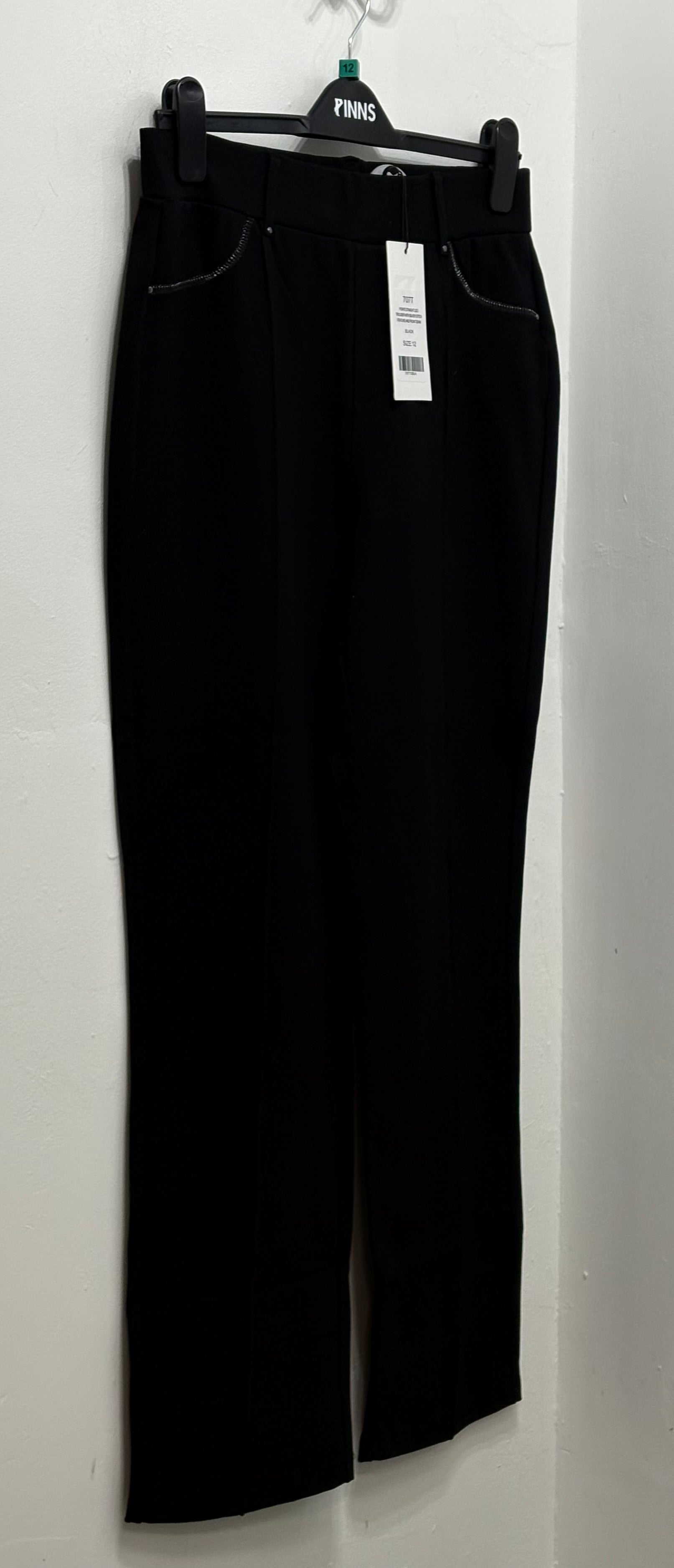 707T Black Ponte Straight Leg Trouser