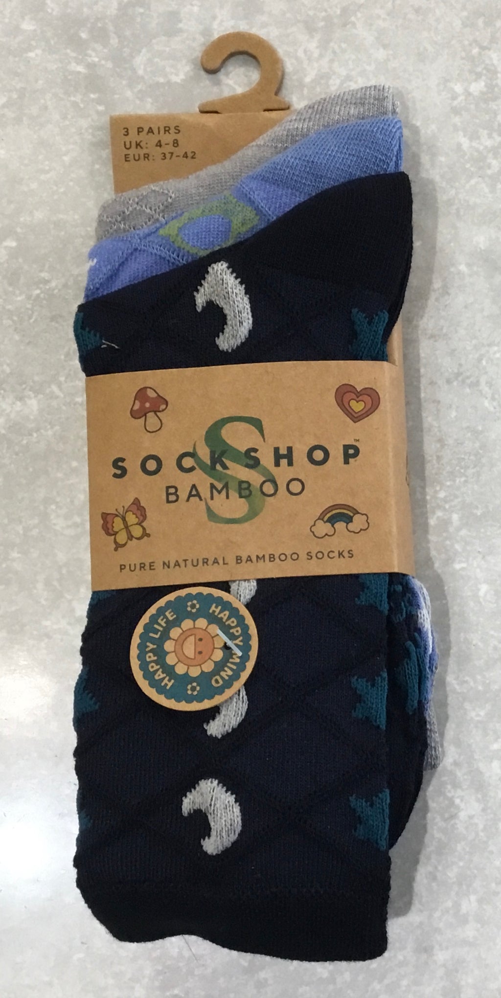 Ladies 3 Pack Bamboo Socks Celestial