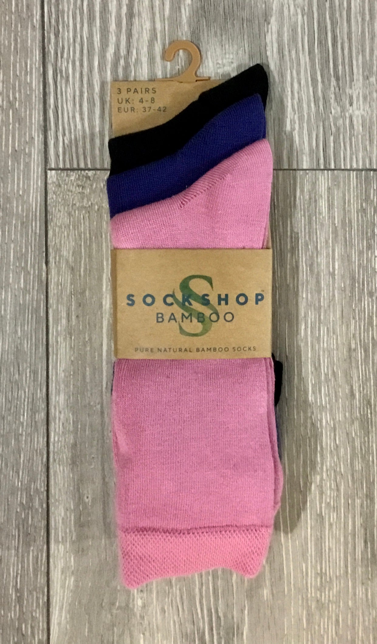 QB LADIES 3 PACK PLAIN BAMBOO SOCKS