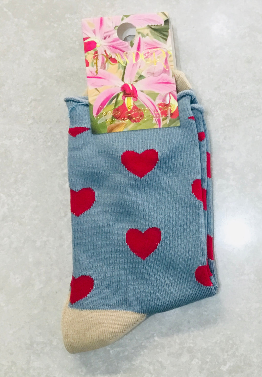 SOC719 Bamboo Hearts Ankle Socks