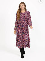 319 PAISLEY PRINT SHIRRED SOFT TOUCH BODICE MIDI DRESS