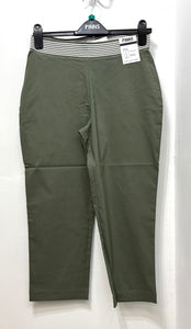 575C Bengaline Crop with Stripe Waist Band