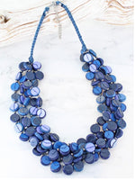 DC6301 CHUNKY WOODEN BEAD & SEQUIN NECKLACE