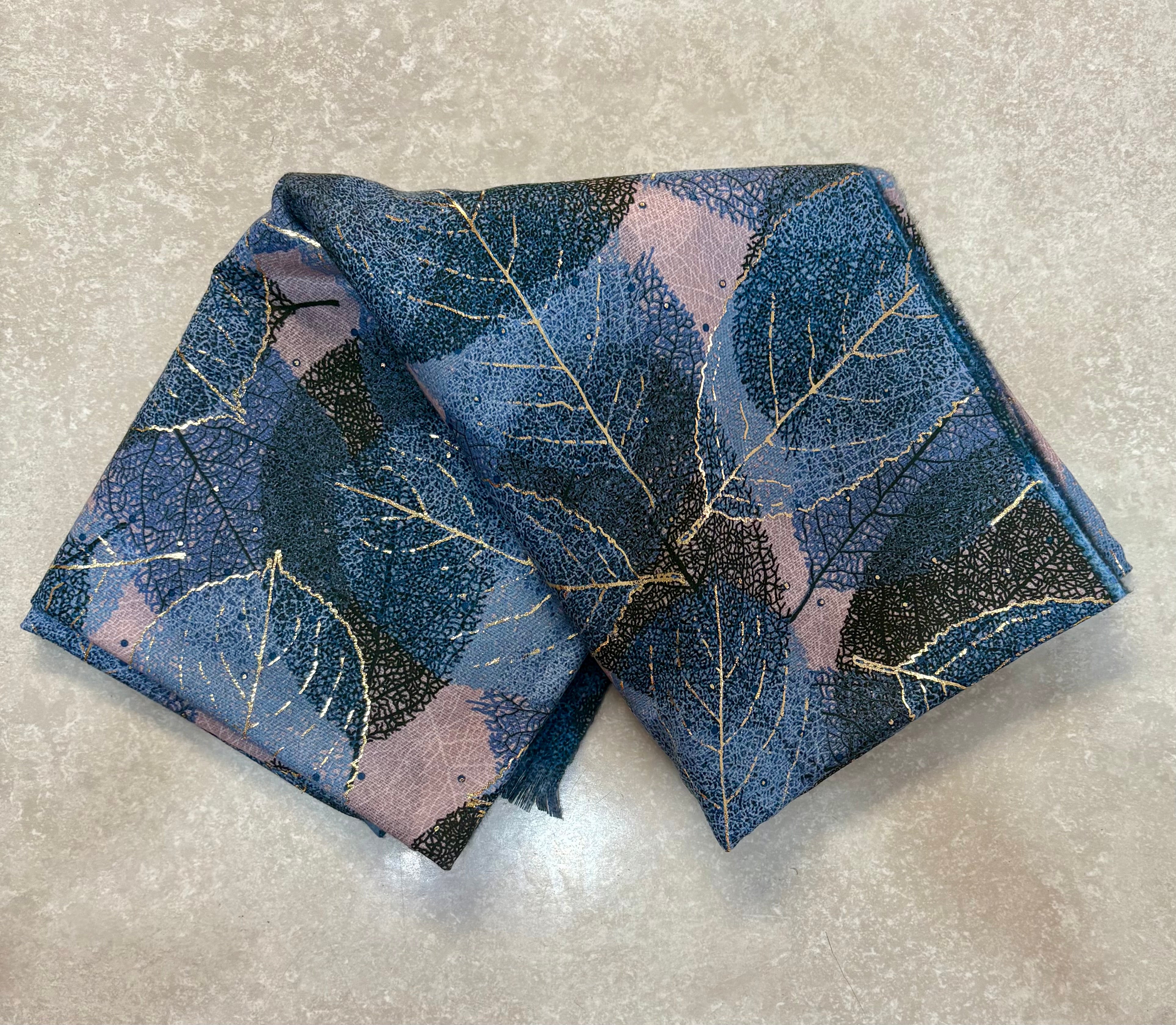 LP3706 Gold Leaf Print Scarf