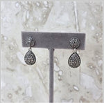 XF015E Classic Crystal Encrusted Jet Black Drop Earrings
