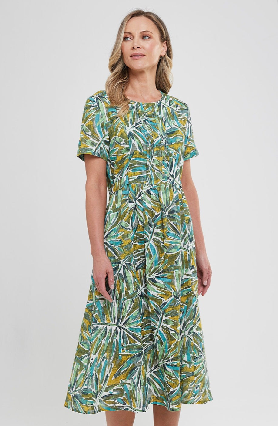 Palm House Connie Dress - Green Mix