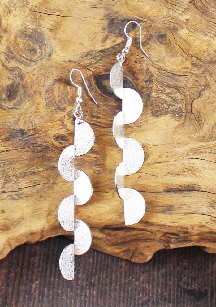 KH1508 DOUBLE BEATEN DISC EARRINGS