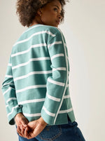RWK051 Avira Sweatshirt | Navy White Stripe