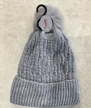 HH2359 Chenille Pom Pom Hat