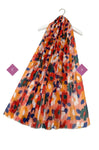8022 Sweet Floral Print Frayed Scarf