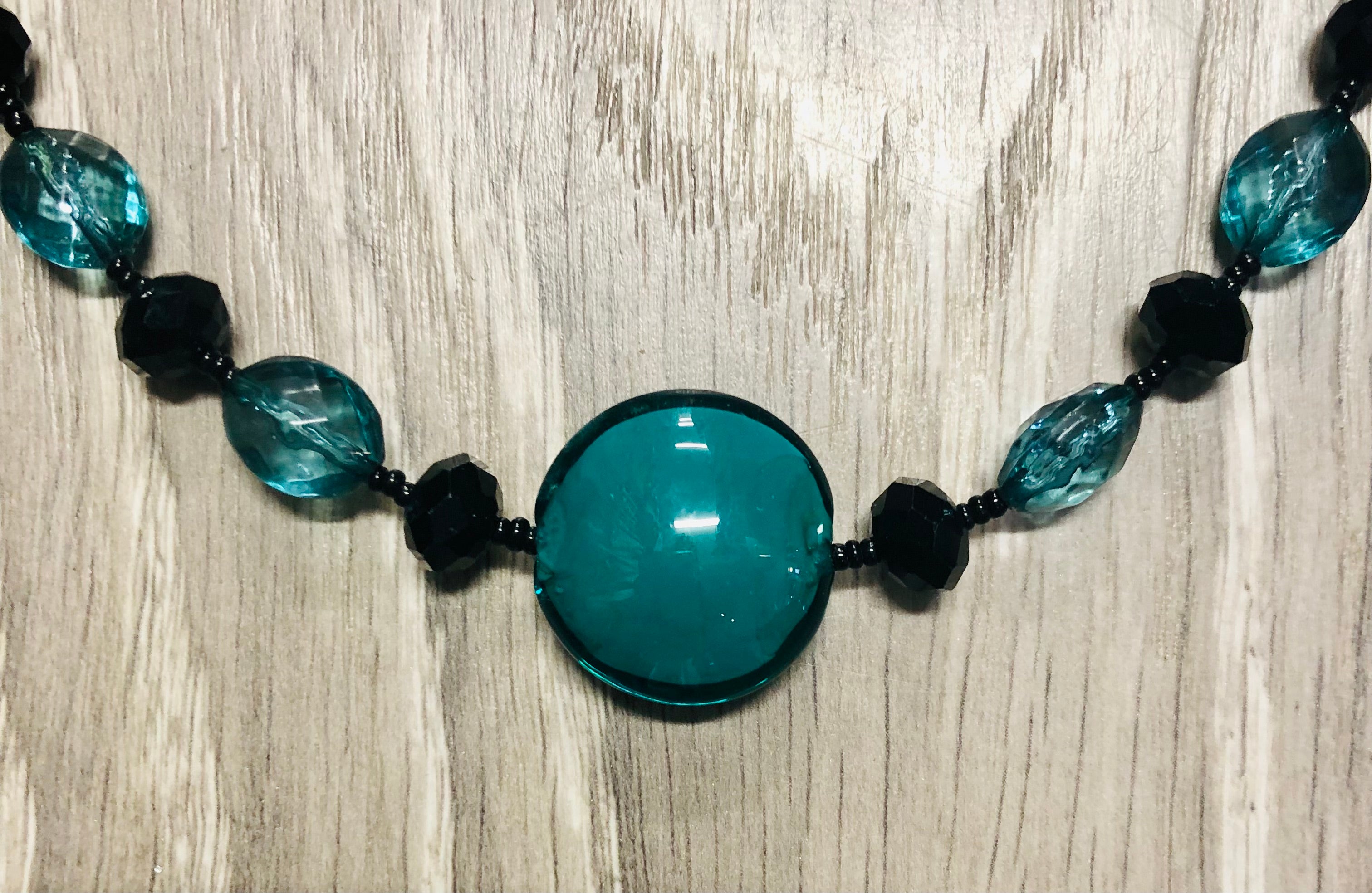 Murano Glass and Crystal Bead Necklace