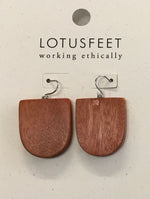 HAE13 Half Oval Wood Earrings