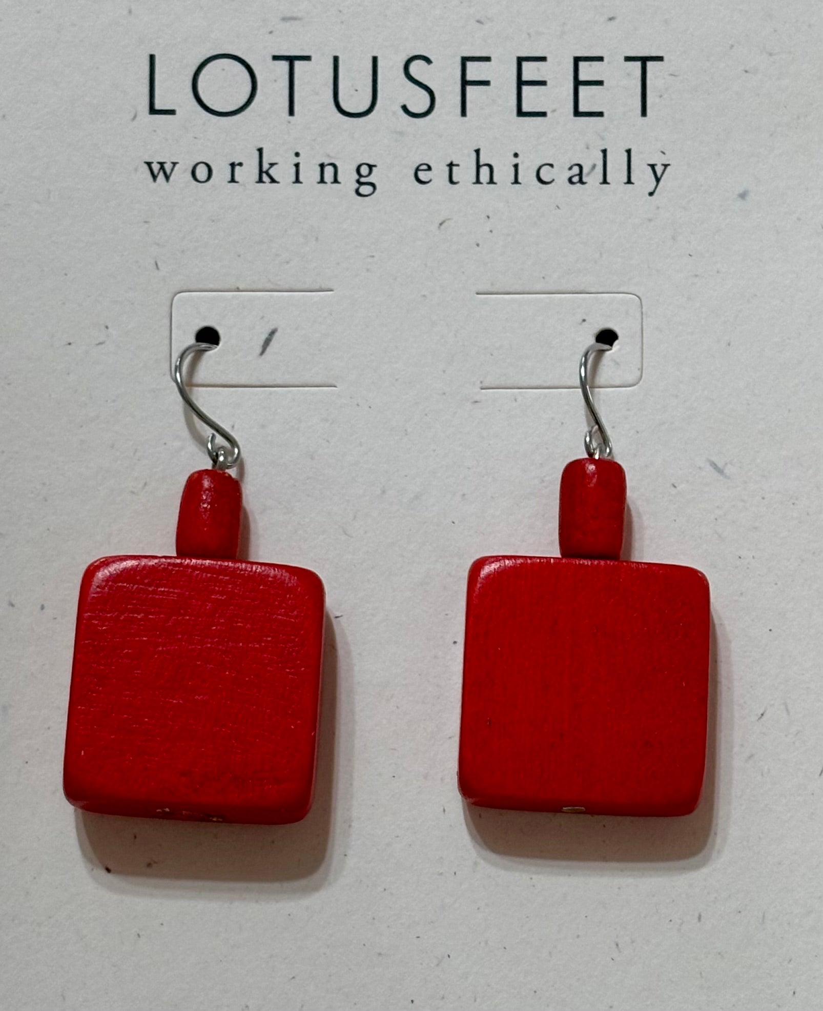 HWSE0 Wood Square Earrings
