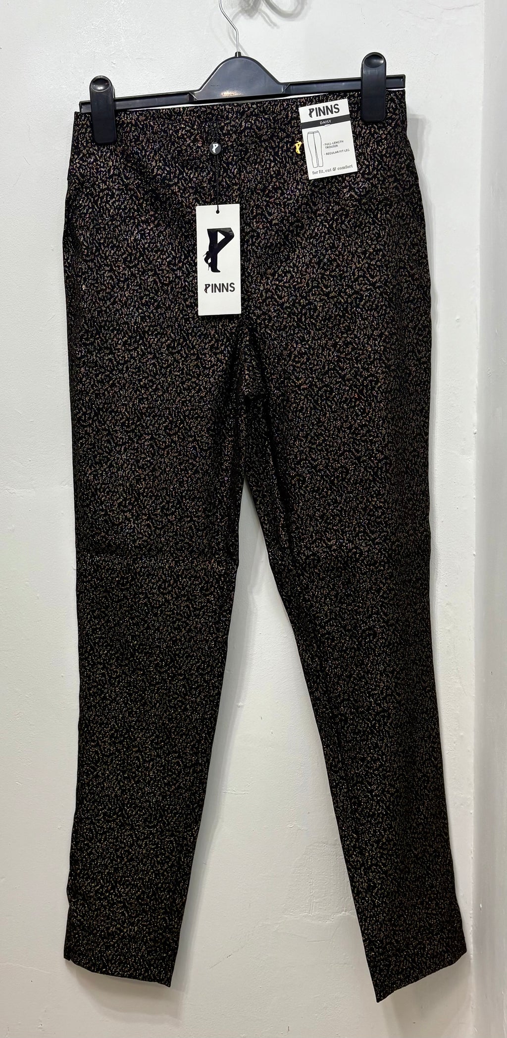 226T Black & Gold Animal Print Regular Trouser