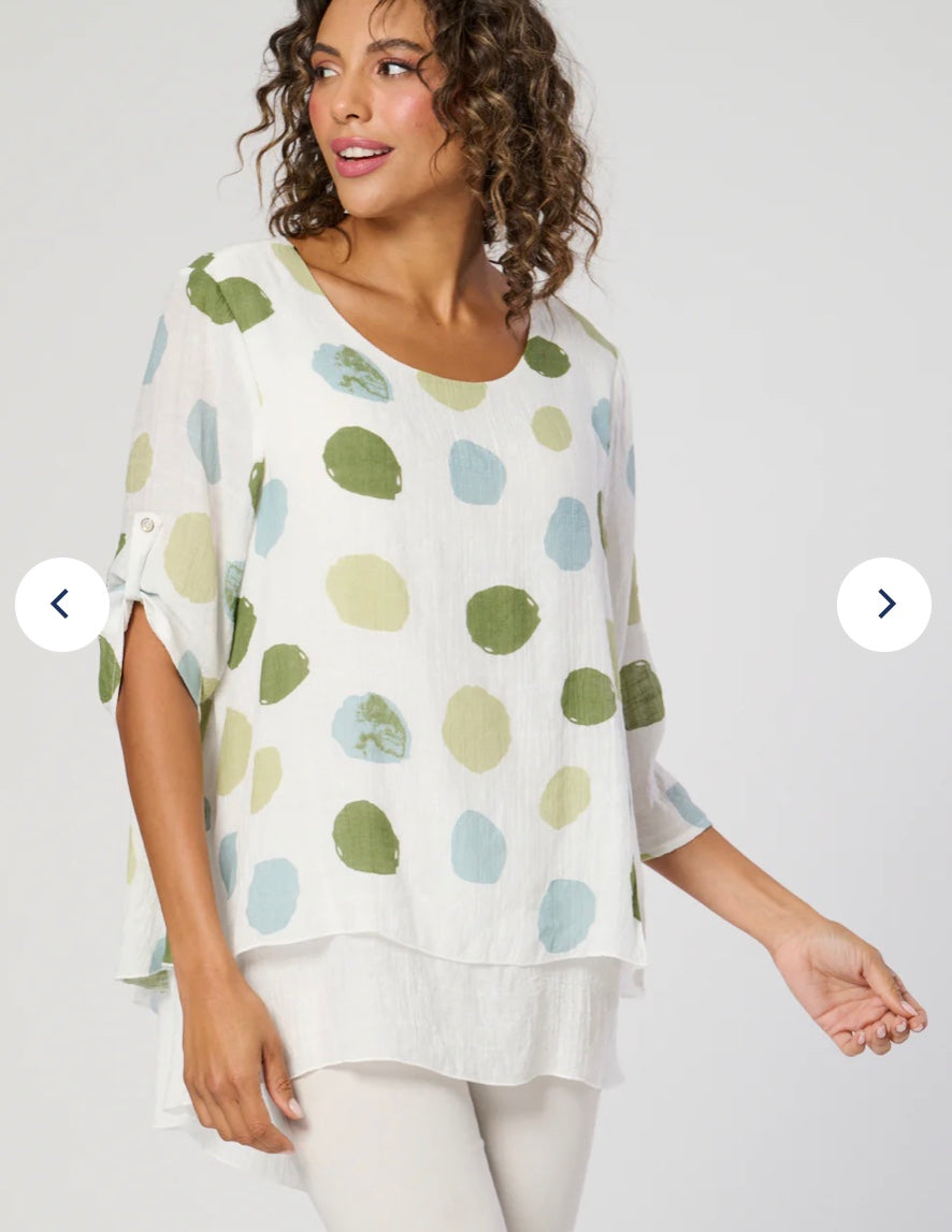 Saloos Split Back Double Layer Top