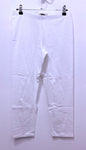 366CL White Plain Cotton Stretch Crop Legging