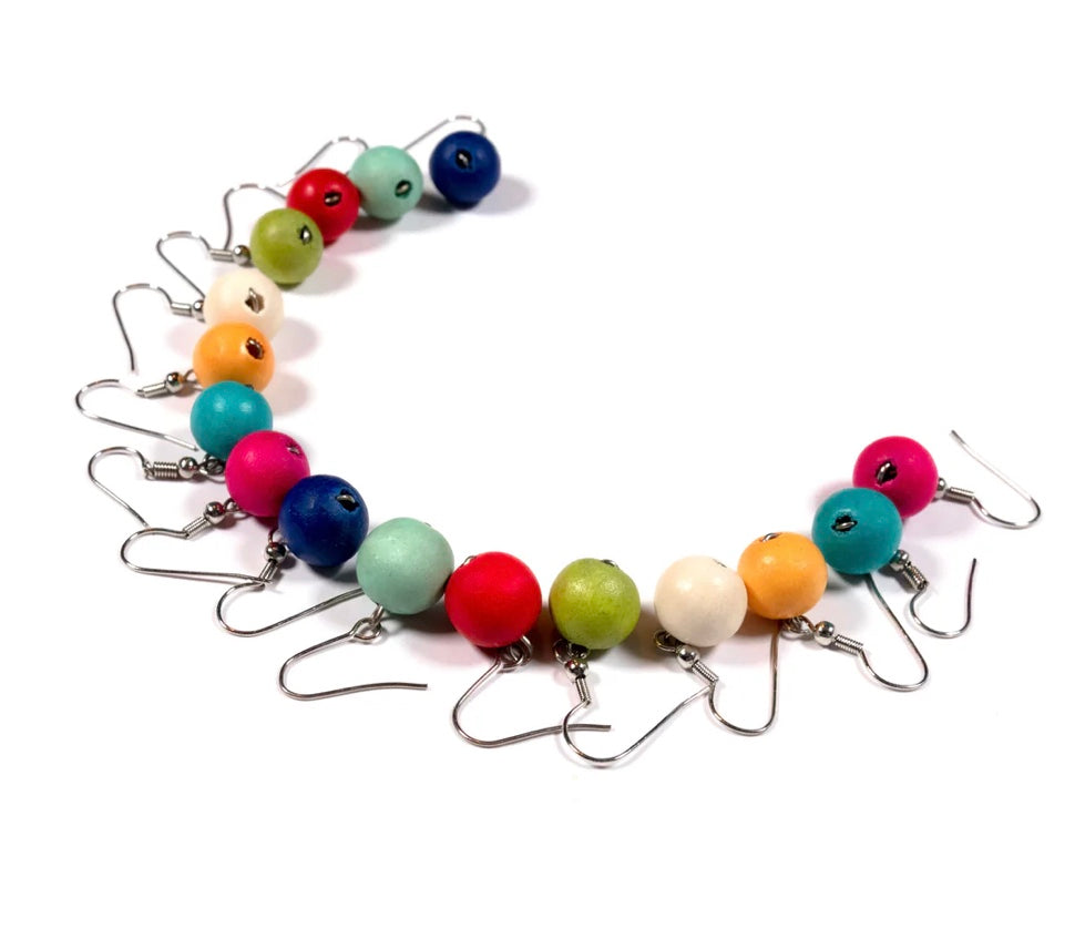 HAE3 wood Ball Earrings