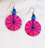 UJ1505 WOODEN DISC EARRINGS