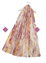 8090 Foiled Swirl Print Scarf
