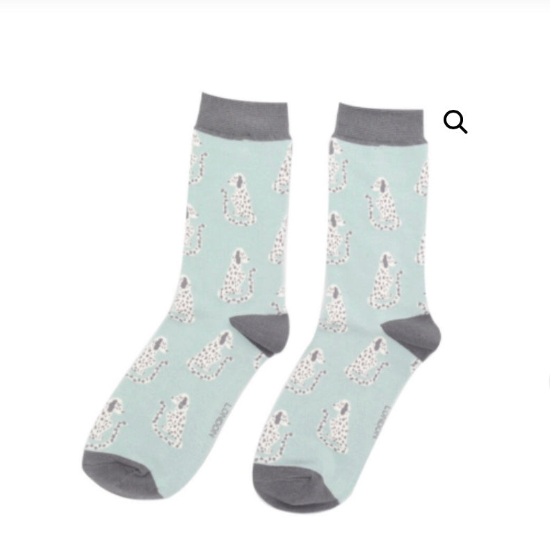 Sks384 Sitting Dogs Socks Duck Egg