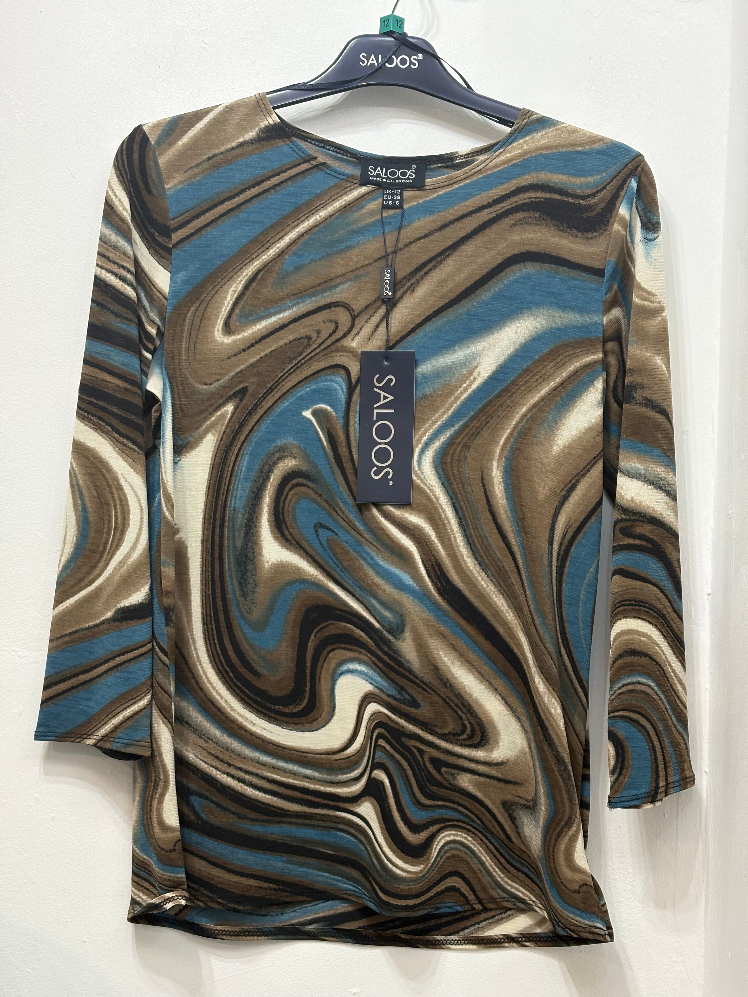 3090-3791 Maroon Swirl Top