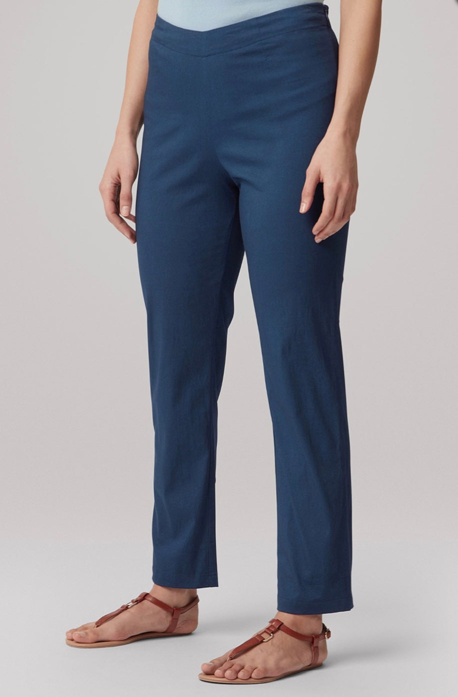 Stretch Light Poplin Esme Trouser - Navy