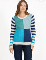308 COLOUR BLOCK STRIPE SPECKLED KNIT JUMPER