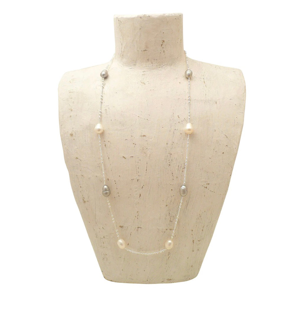 RCP003 MIX Fresh Water Pearl & Chain Necklace