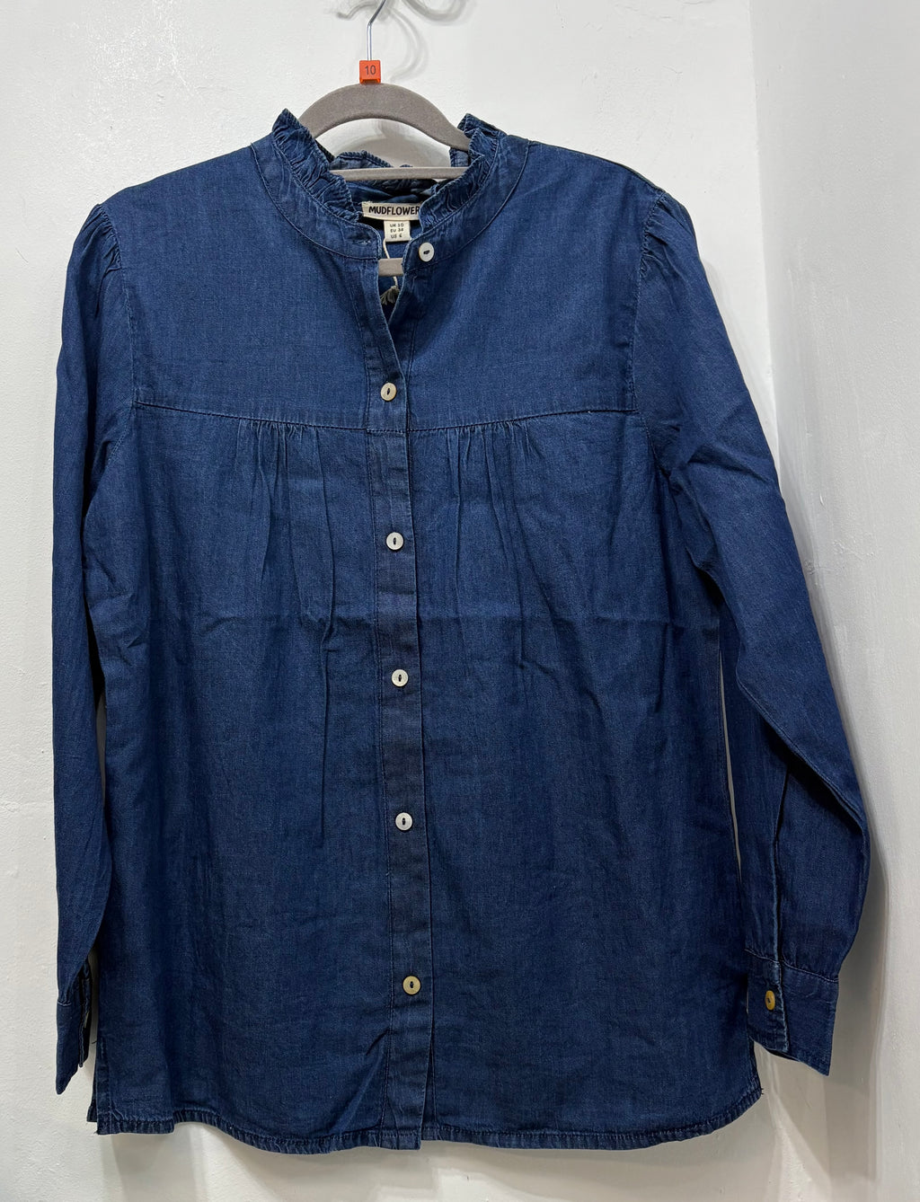 916 Denim Frill Collar Shirt