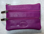 1059 Leather 4 zip Coin/Card Purse*