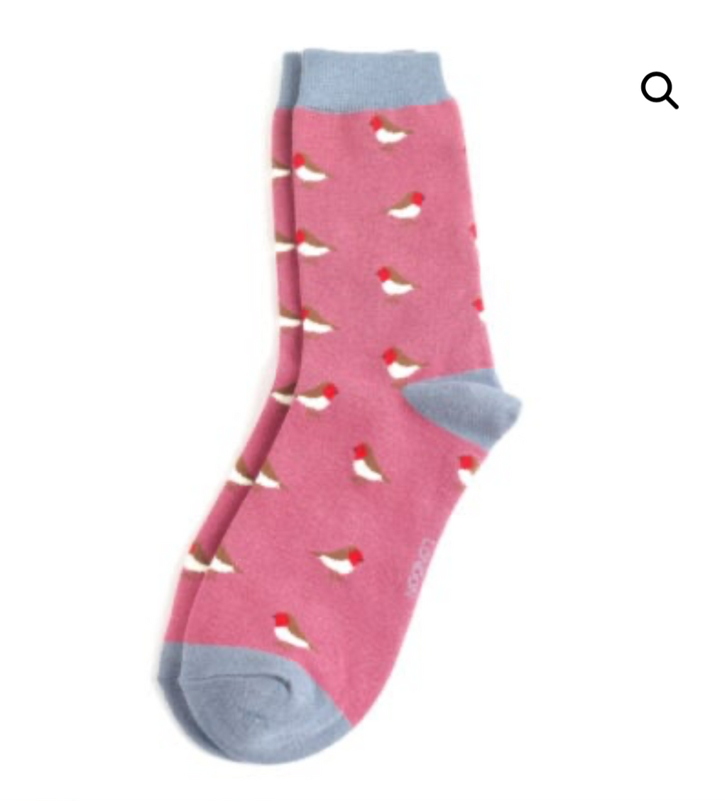 SKS391 Little Robins Socks Berry