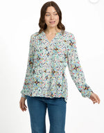 230 PINTUCK FLORAL PRINTED SHIRT