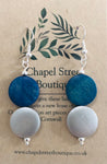 Wood & Silver 2 Tier drop Earrings (same size)