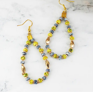 DC6306 Beaded Hoop Earrings