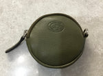 0587 ROUND COIN/ACCESSORY PURSE WITH D-RING FITTING IN PEBBLE LEATHER