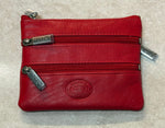 1059 Leather 4 zip Coin/Card Purse*