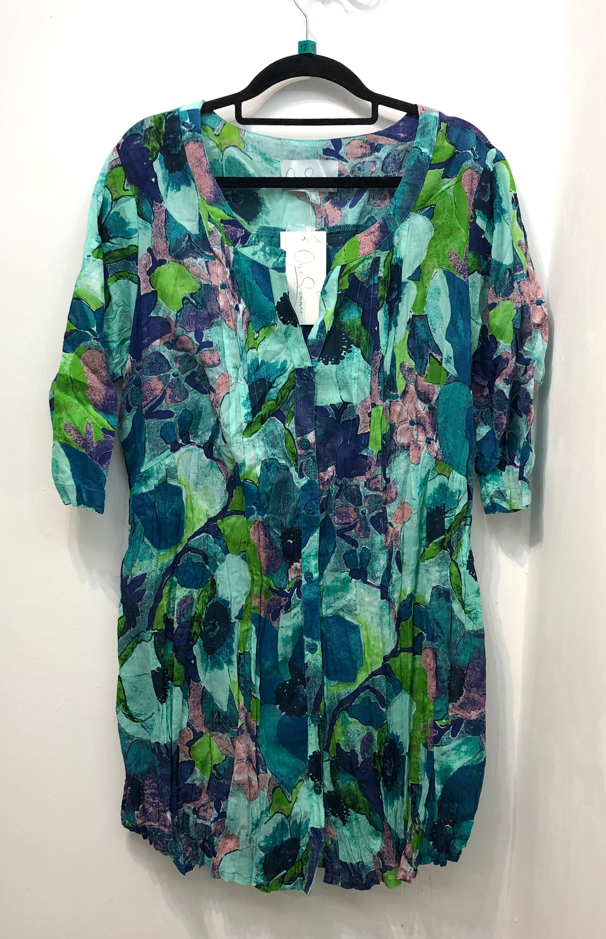 DW63E Alison Pleated Tunic (print I)